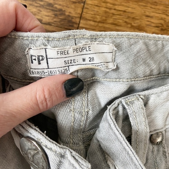 FREE PEOPLE | Light Stone Gray Straight Leg Jeans - Picture 5 of 5